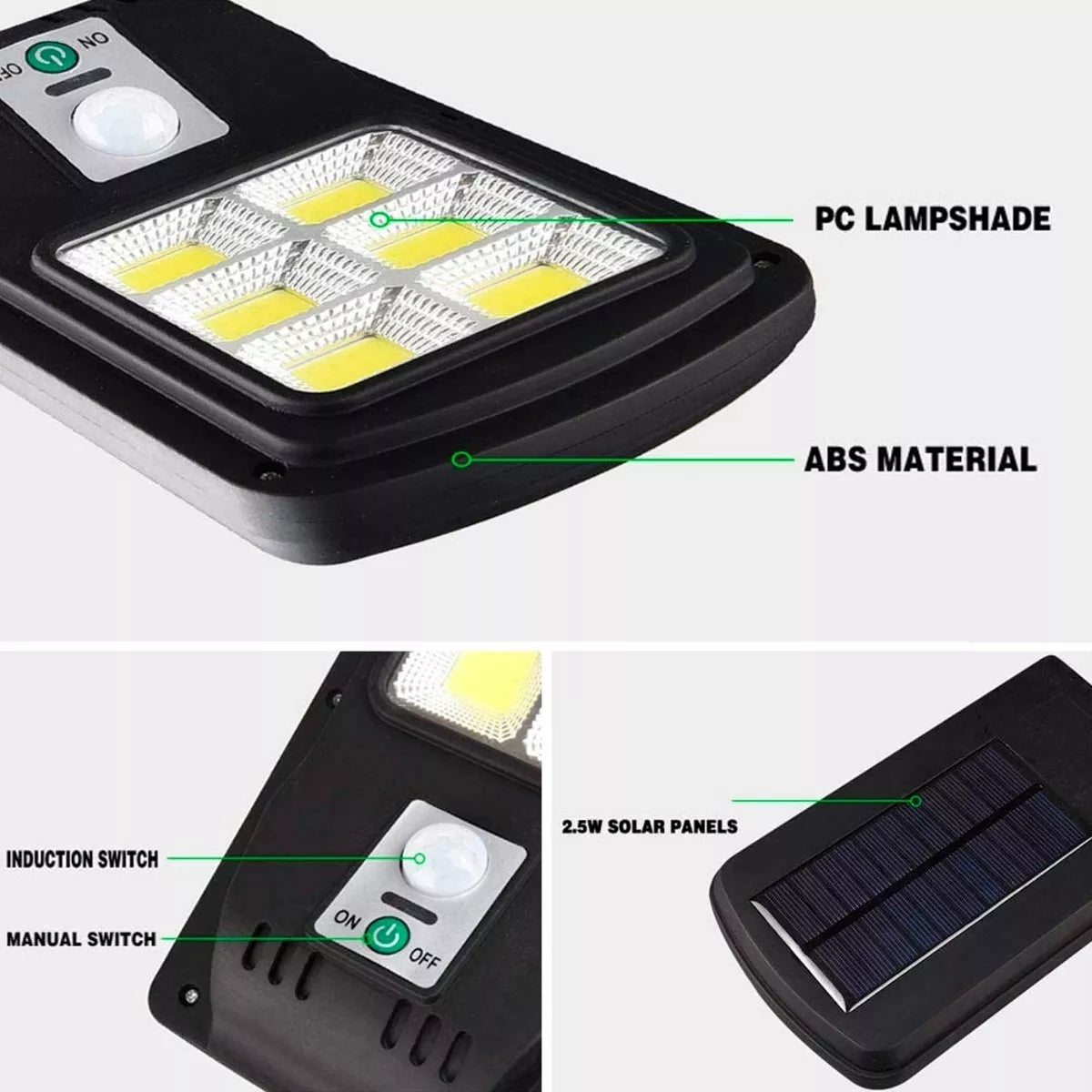 Pack 4 Foco Solar Exterior Con Sensor