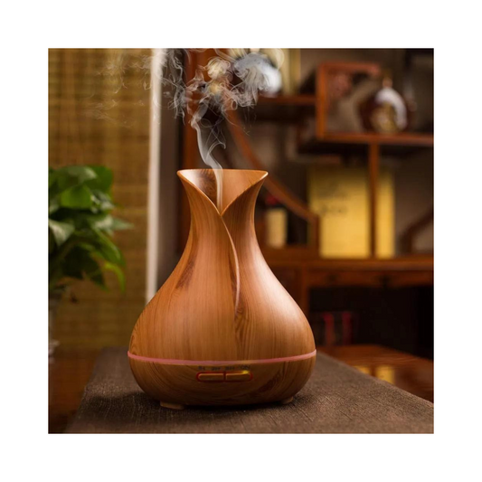 Lámpara Humidificadora de Madera Elegante