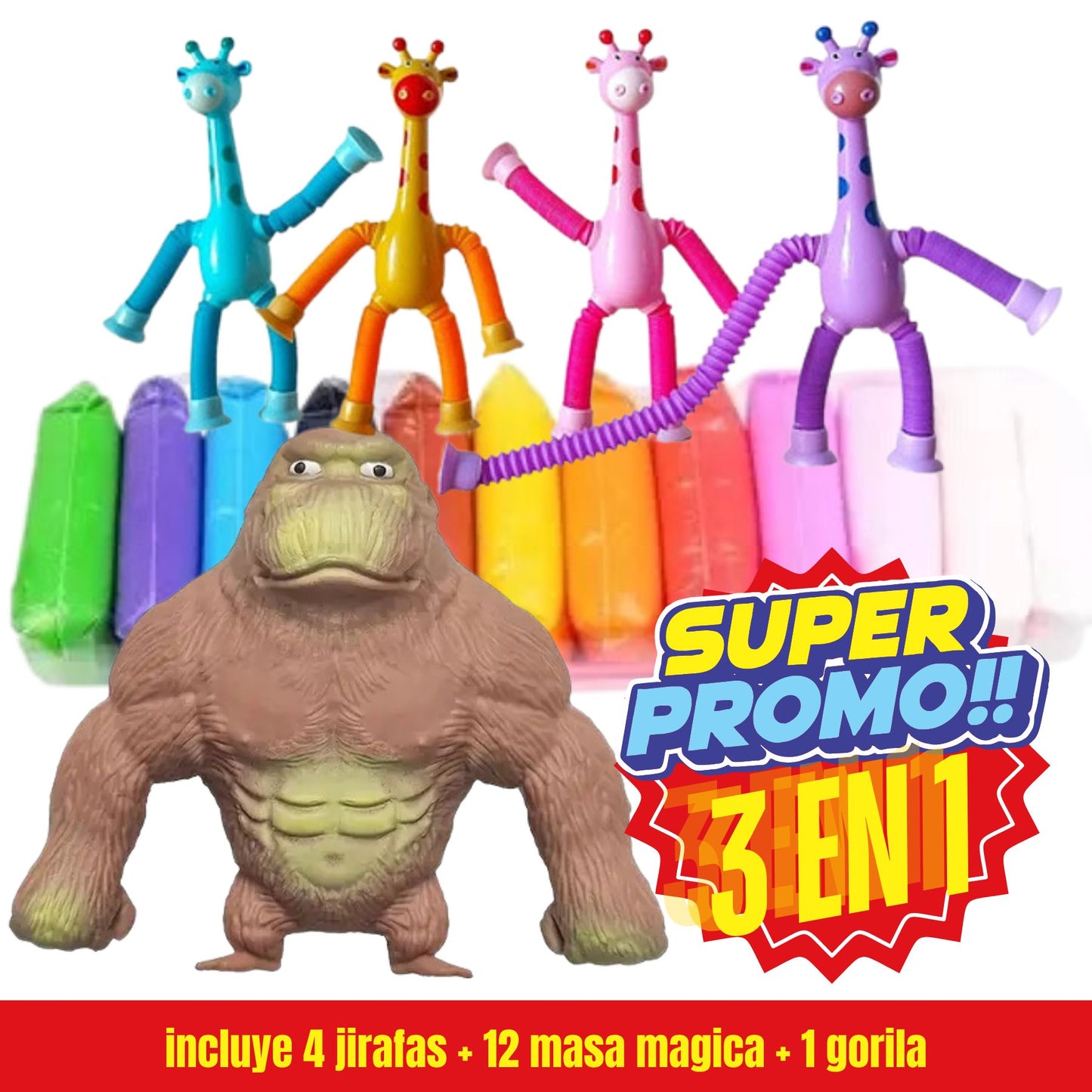 Promo Gorila + 12 Masas + 4 jirafas