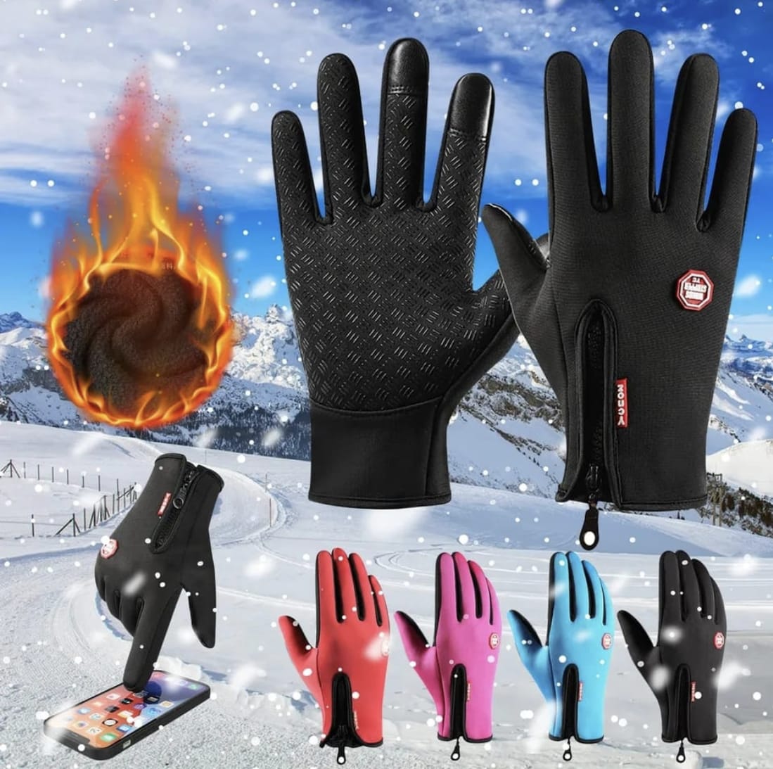 ✅ Guantes invierno con cierre touch