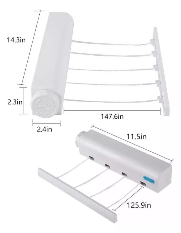 Tendedero Secador Ropa Retráctil Pared